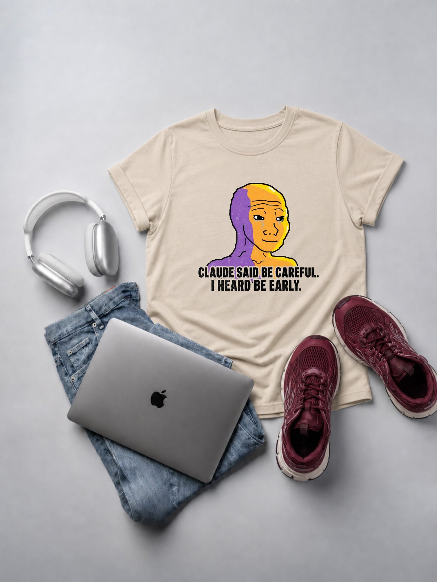 Claude Said Be Careful I Heard Be Early T-Shirt mockup