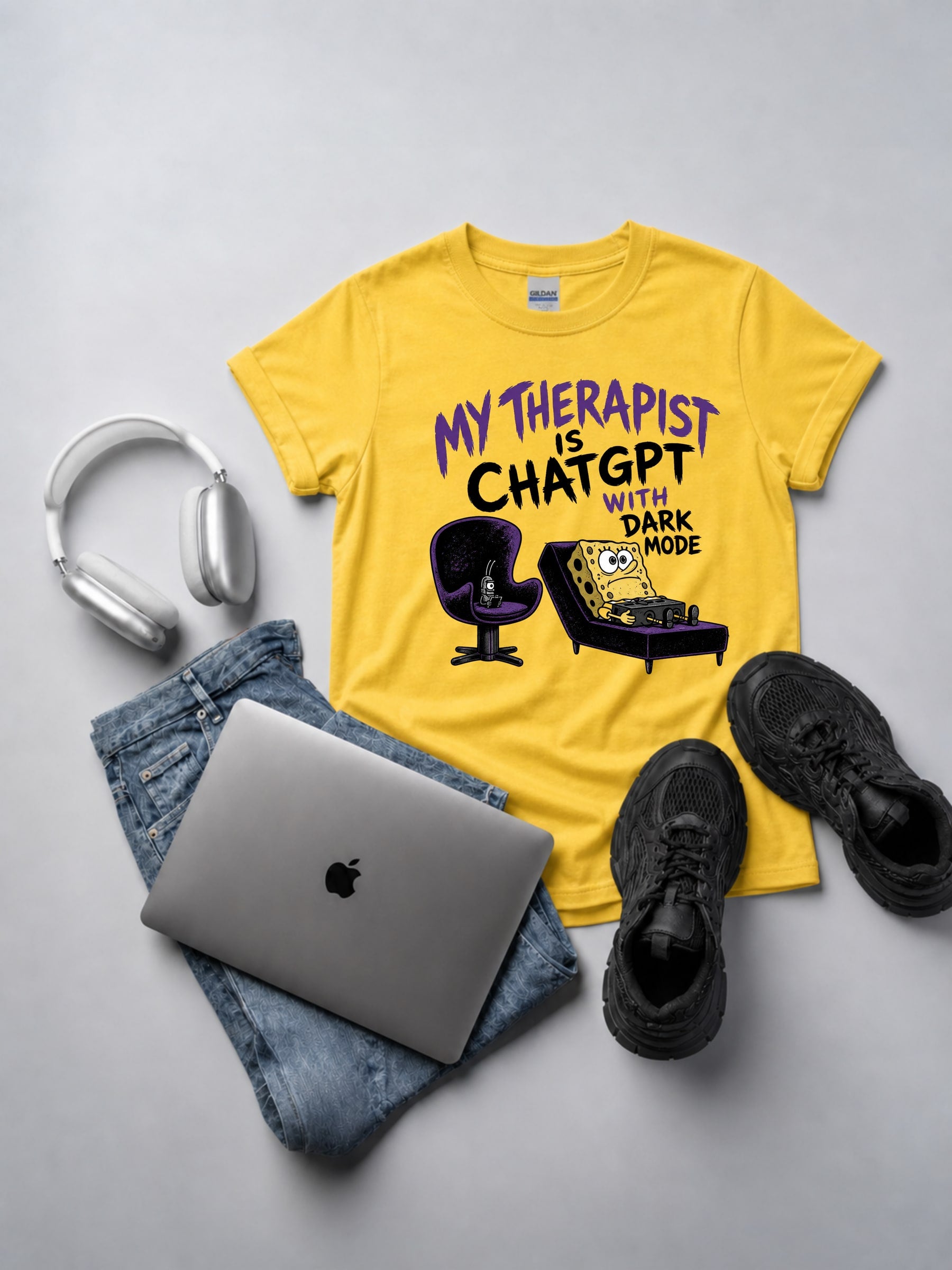 My Therapist Is ChatGPT On Dark Mode T-Shirt mockup