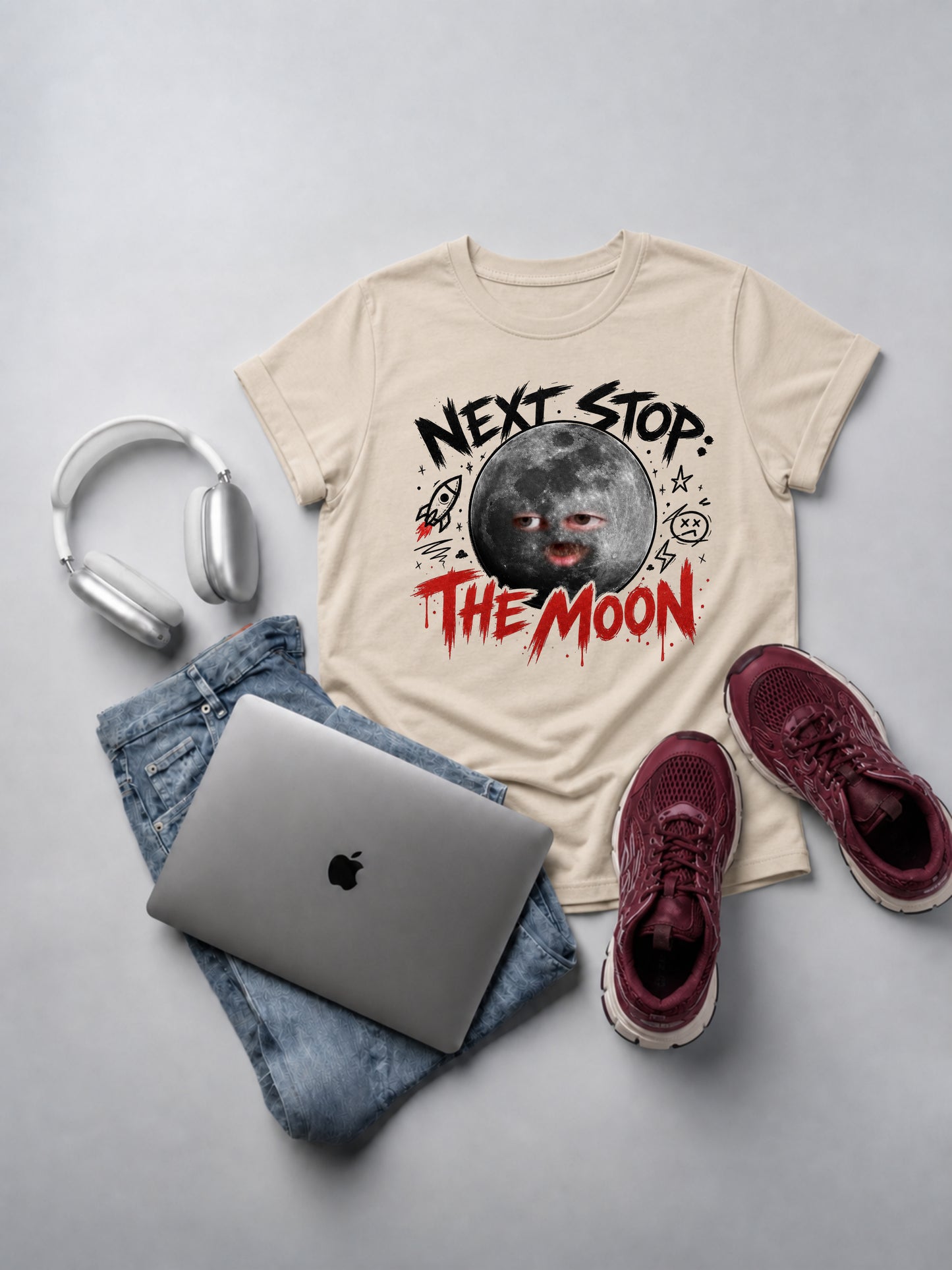 Next Stop The Moon Oversized Tee